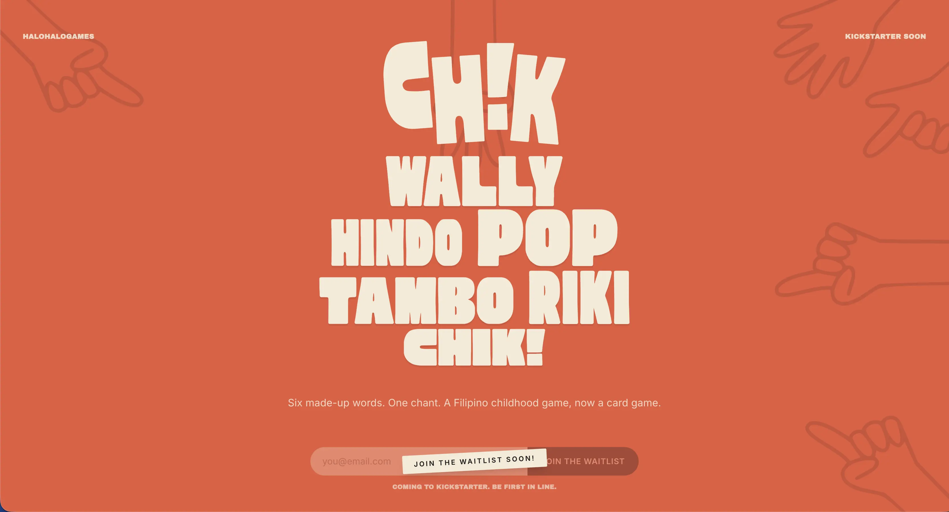 Chik card game marketing site